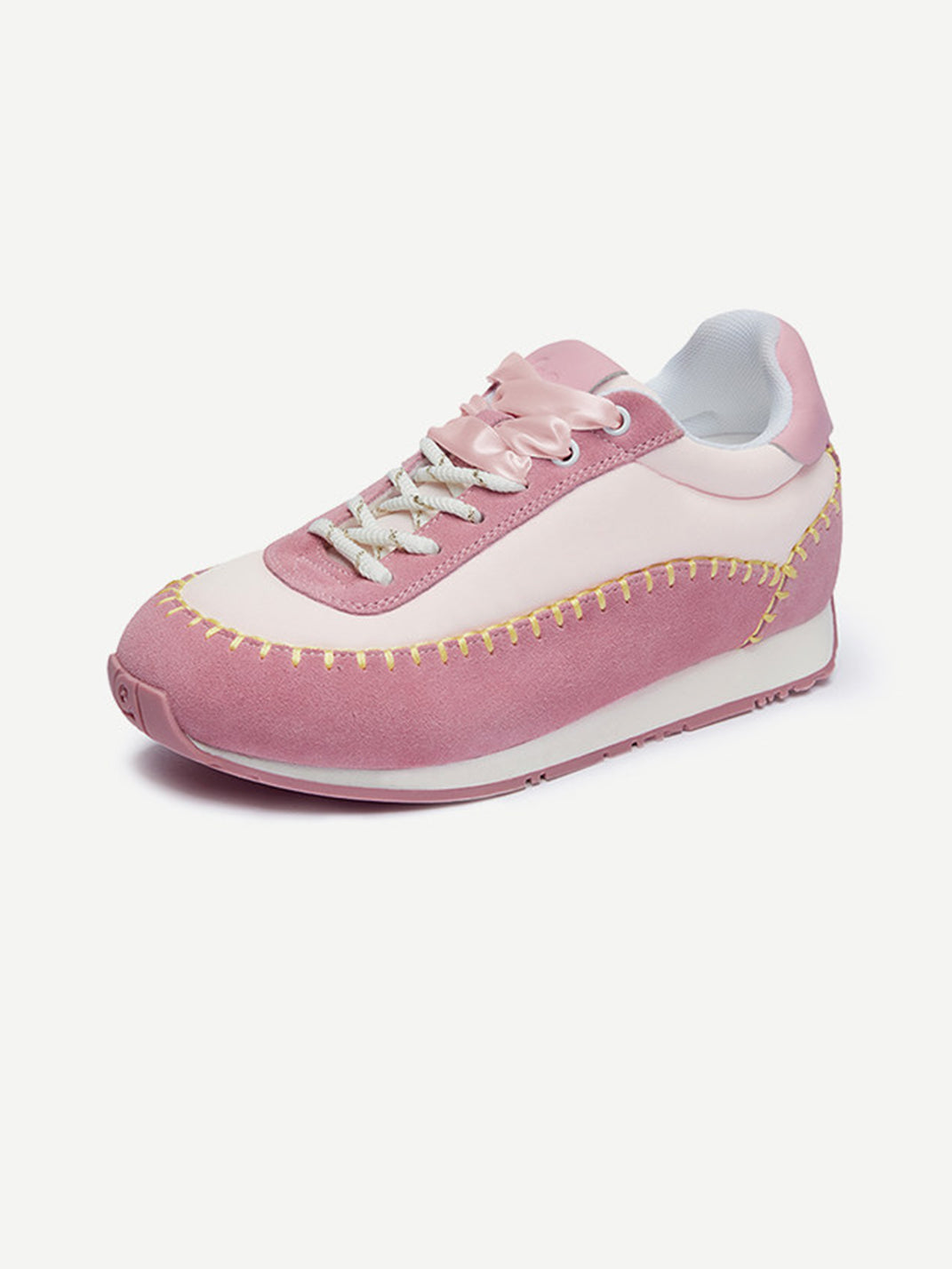 Contrast-Stitch Platform Sneakers