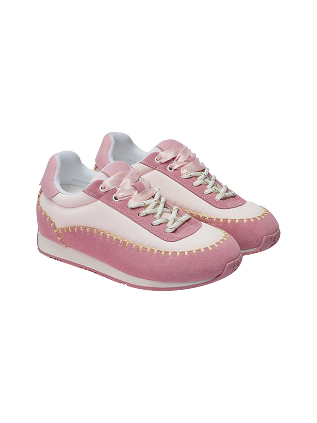 Contrast-Stitch Platform Sneakers