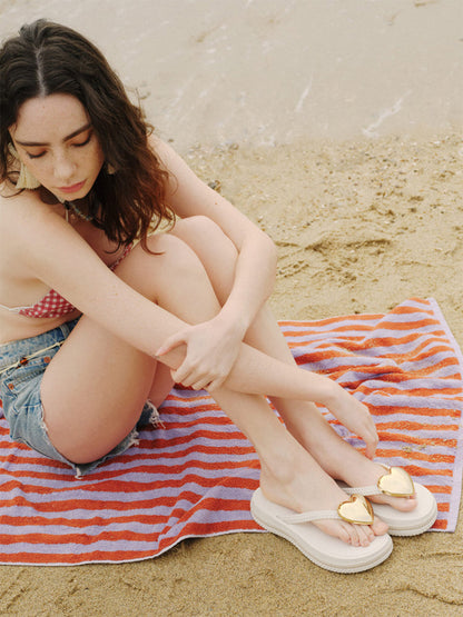 Heart Wave Platform Flip-Flops