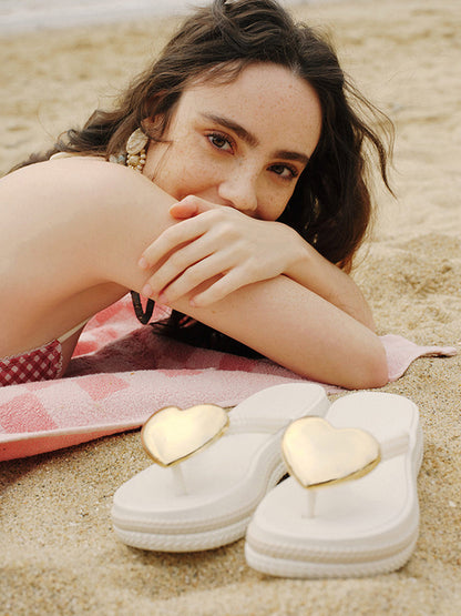 Heart Wave Platform Flip-Flops