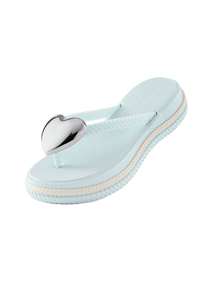 Heart Wave Platform Flip-Flops