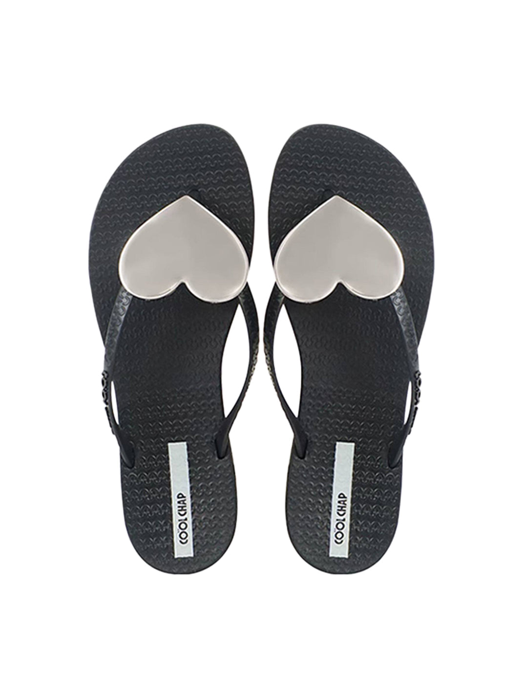 Heart-Plaque Minimal Thong Flip-Flops