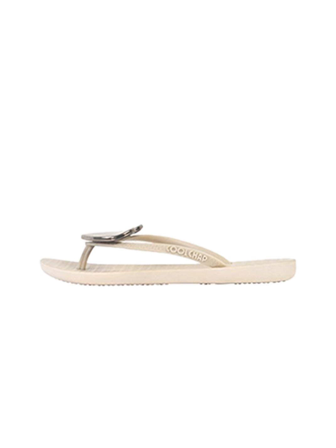 Heart-Plaque Minimal Thong Flip-Flops