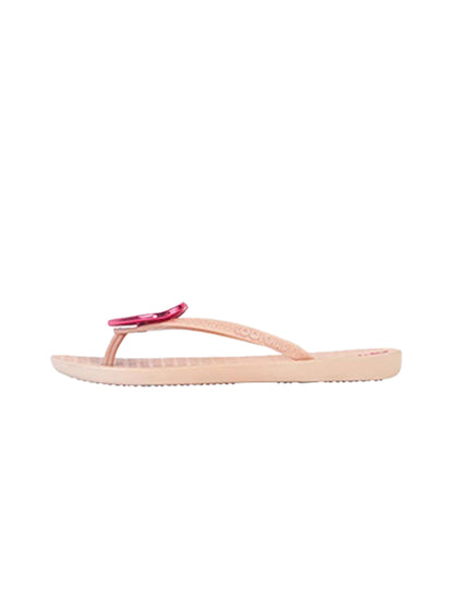 Heart-Plaque Minimal Thong Flip-Flops