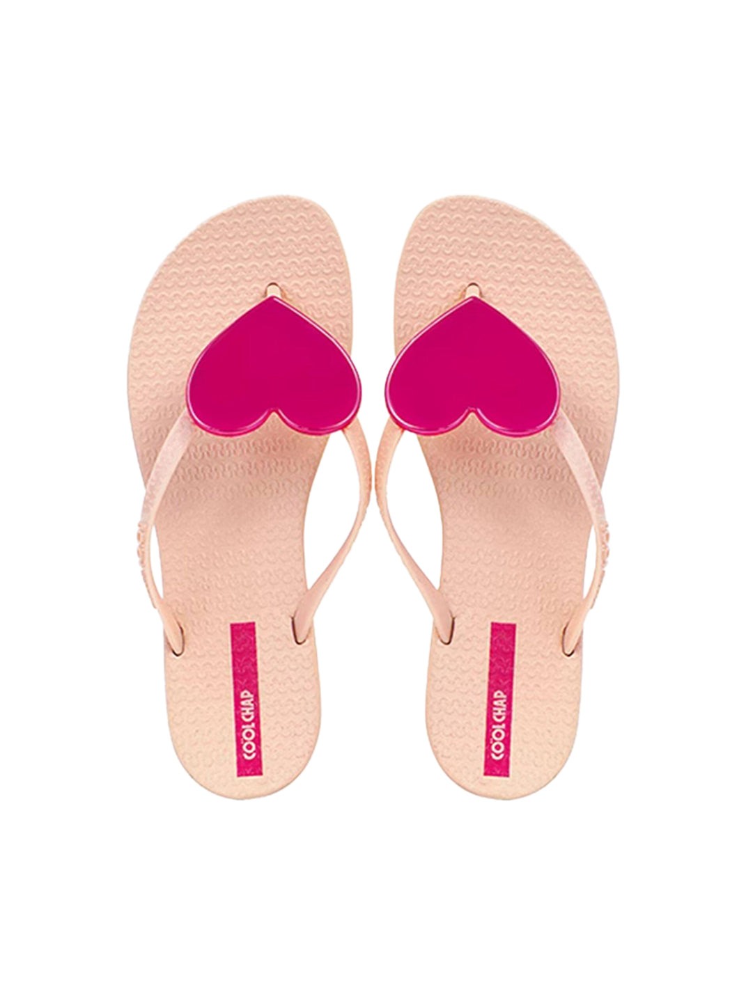 Heart-Plaque Minimal Thong Flip-Flops