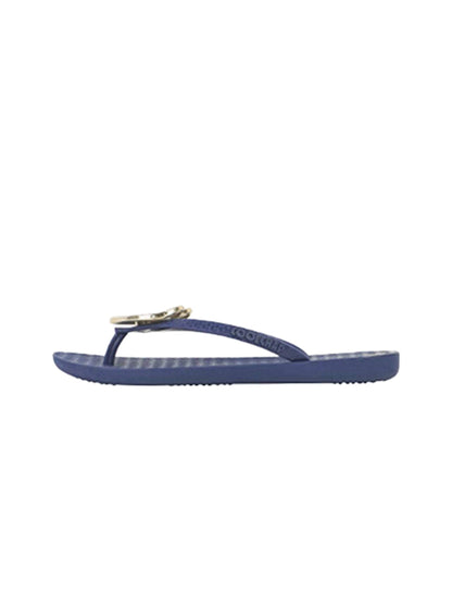 Heart-Plaque Minimal Thong Flip-Flops