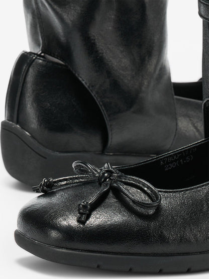 Perforated Leather Mid-Calf Lace-Up Boots