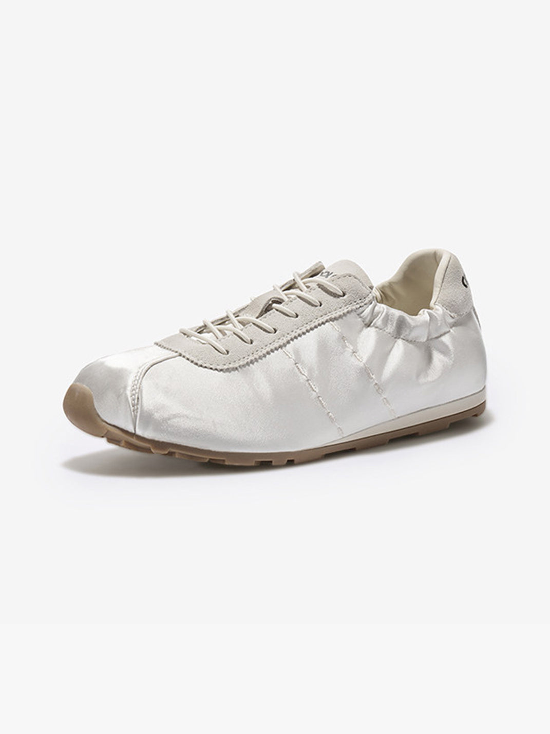 Satin Low-Profile Lace-Up Sneakers