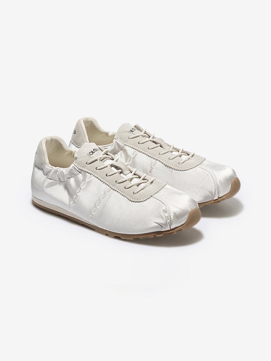 Satin Low-Profile Lace-Up Sneakers