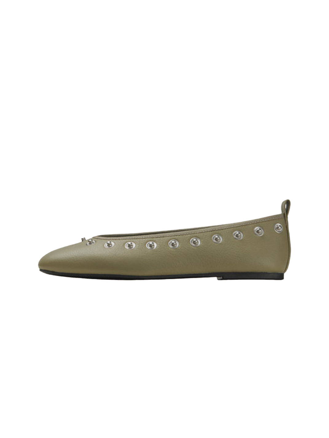 Studded Floral Square-Toe Flats