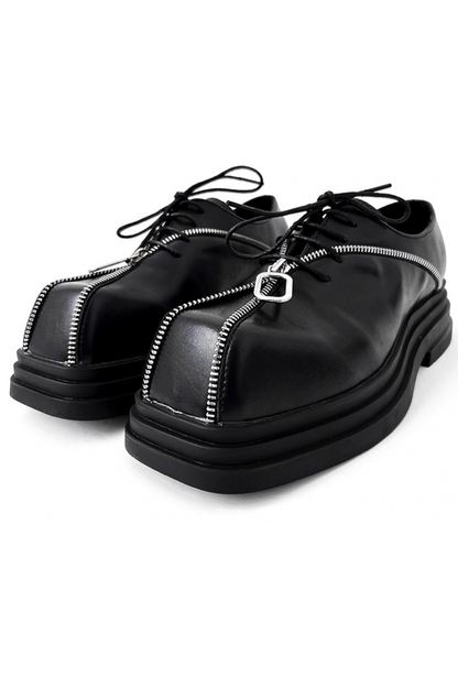 Punk Zipper Platform Derby Shoes - EU Only