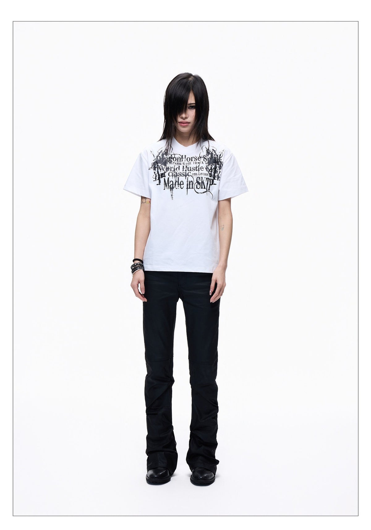 White Crewneck Wide-leg Short-sleeve T-shirt