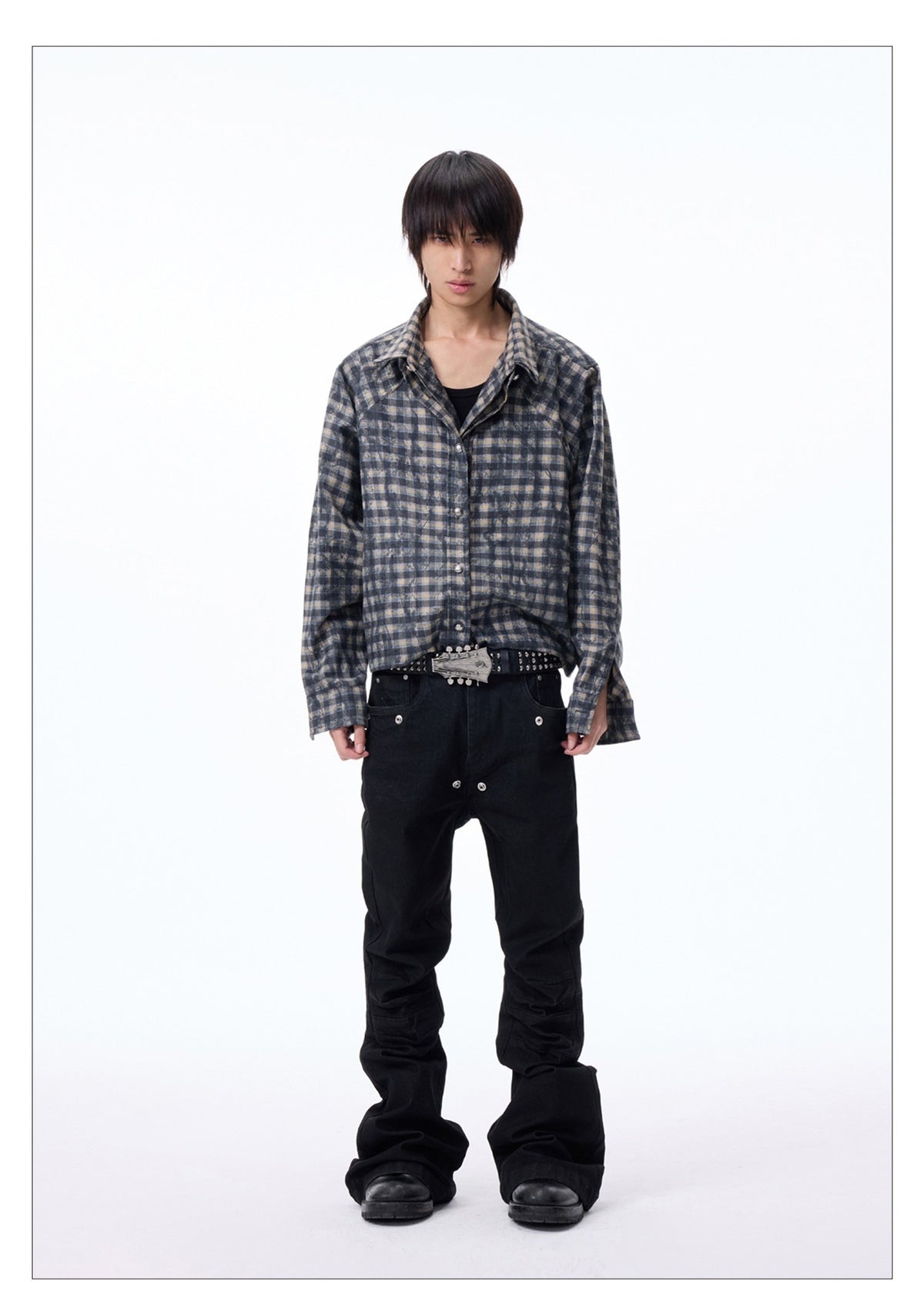 Patchwork Texture Check Shirt