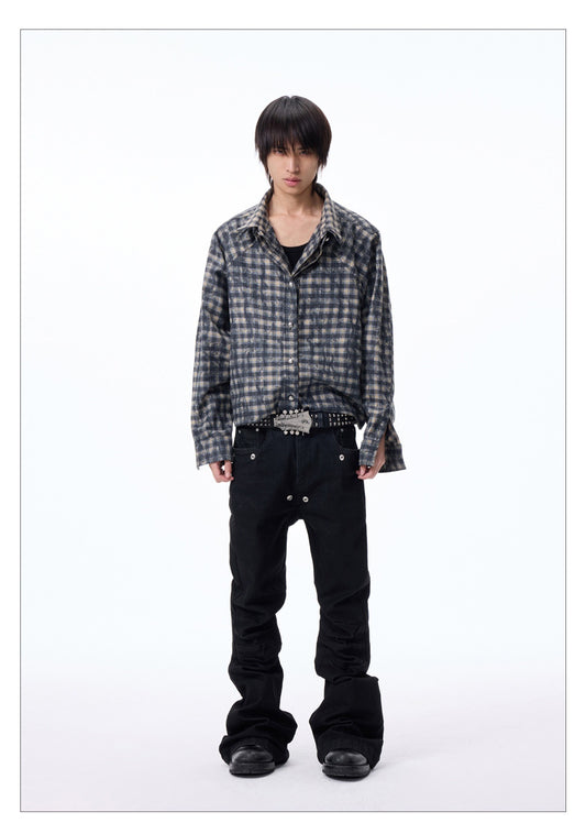 Patchwork Texture Check Shirt