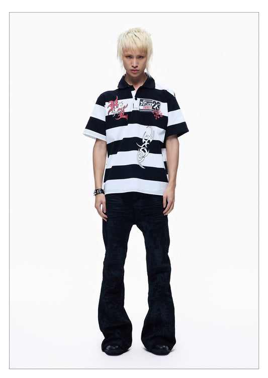 Light Casual Polo Shirt, Loose Fit, Short Sleeves