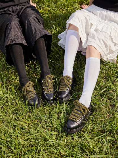 Croc-Embossed Leather Derby Shoes