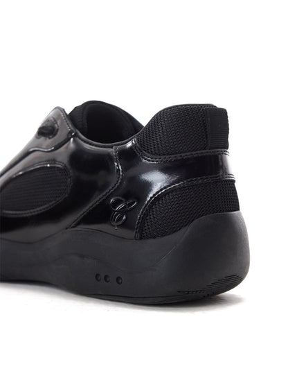 Polished Leather Retro Runner Sneakers