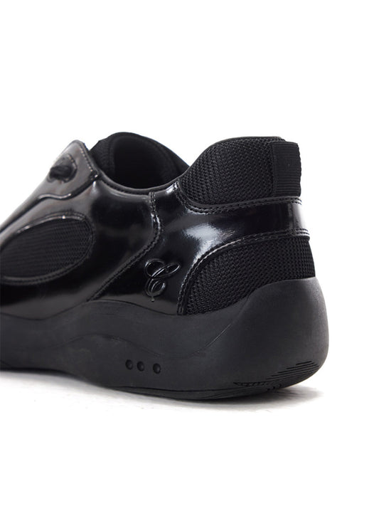 Polished Leather Retro Runner Sneakers