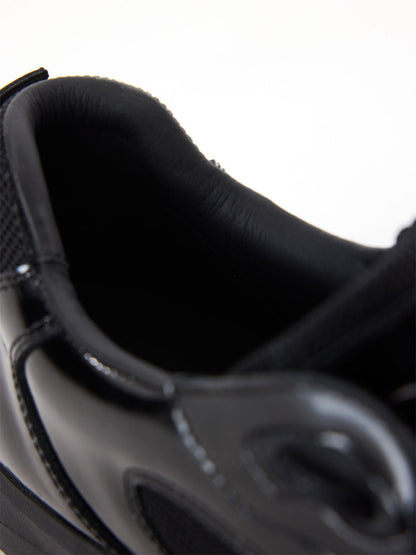Polished Leather Retro Runner Sneakers