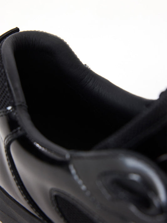 Polished Leather Retro Runner Sneakers