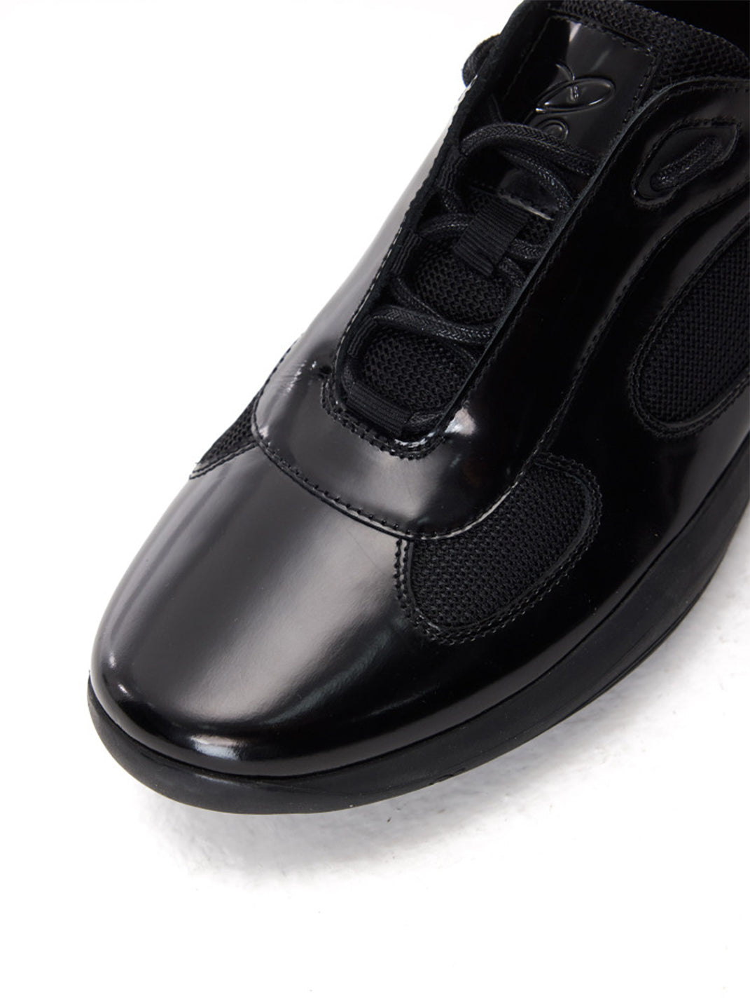 Polished Leather Retro Runner Sneakers