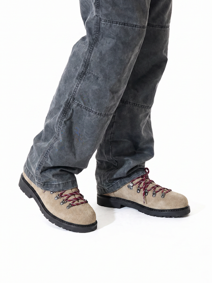 Sand Suede Hiking-Lace Derby Shoes