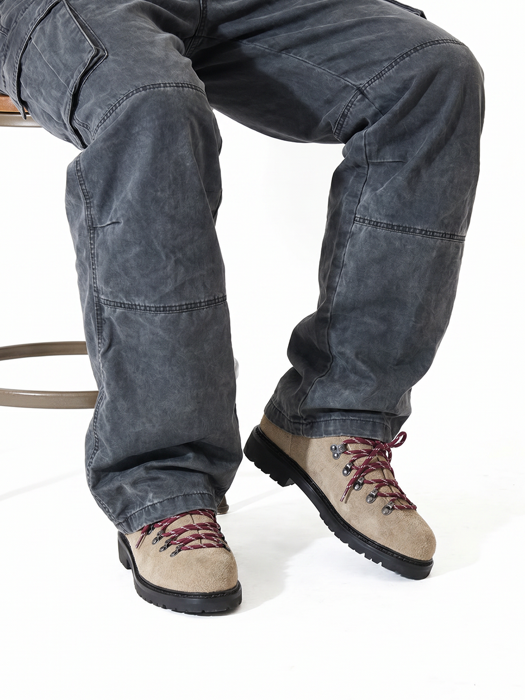 Sand Suede Hiking-Lace Derby Shoes