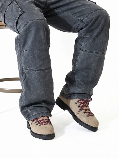 Sand Suede Hiking-Lace Derby Shoes