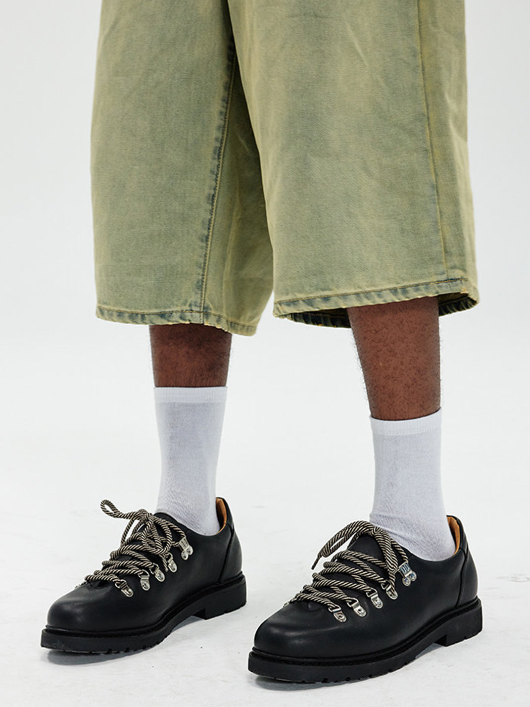 Textured Suede Metal-Eyelet Derby Shoes