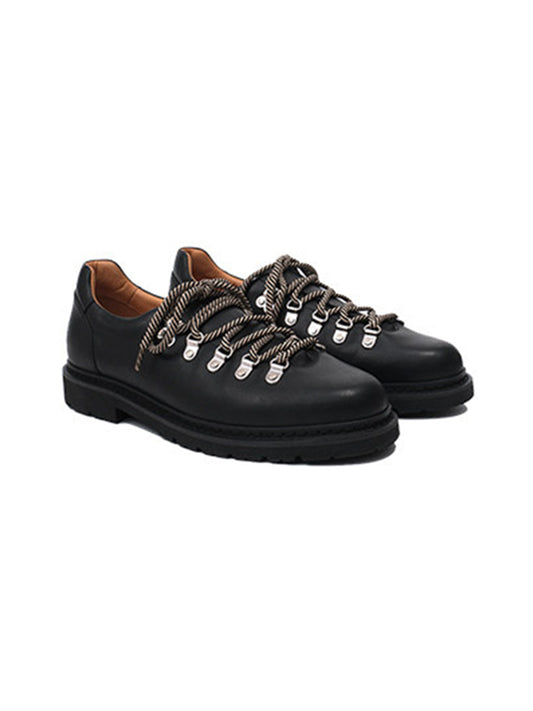 Textured Suede Metal-Eyelet Derby Shoes