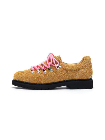 Textured Suede Metal-Eyelet Derby Shoes
