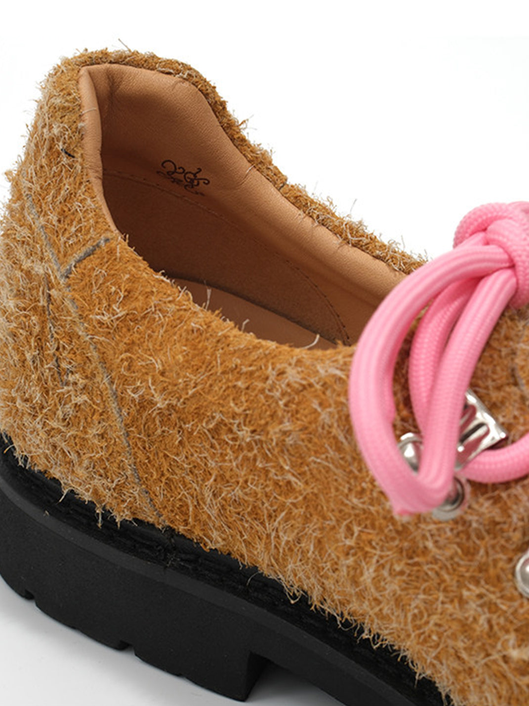 Textured Suede Metal-Eyelet Derby Shoes