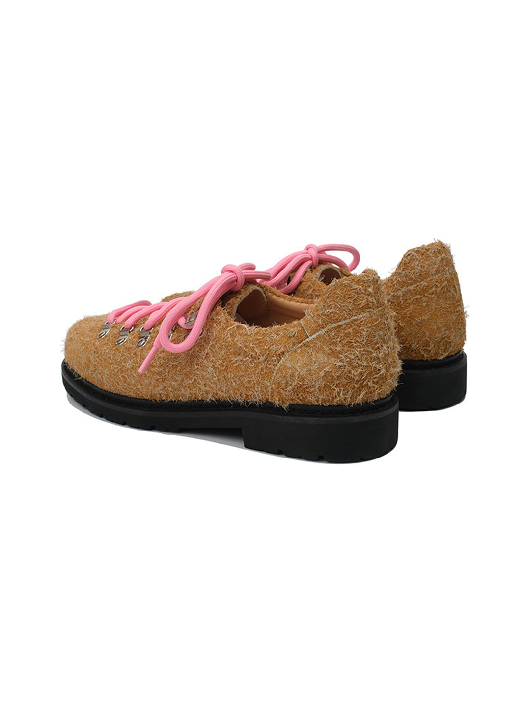 Textured Suede Metal-Eyelet Derby Shoes
