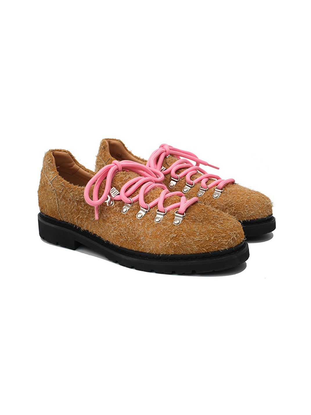 Textured Suede Metal-Eyelet Derby Shoes