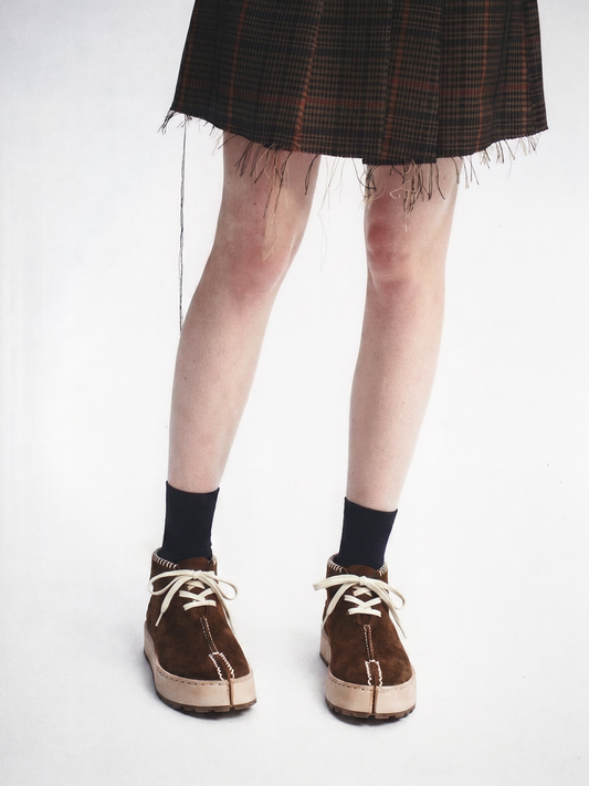 Split-Toe Leather Lace-Up Chukka Boots