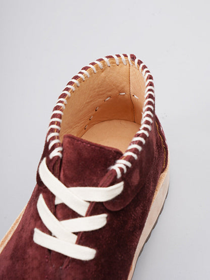 Split-Toe Leather Lace-Up Chukka Boots