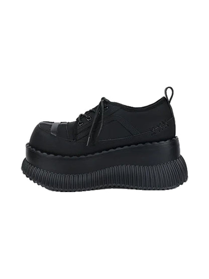 Cross-Toe Chunky Platform Lace-Up Shoes