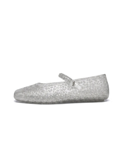 Crystal Glitter Mary Jane Ballet Flats