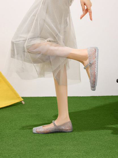 Crystal Glitter Mary Jane Ballet Flats
