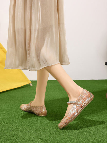 Crystal Glitter Mary Jane Ballet Flats