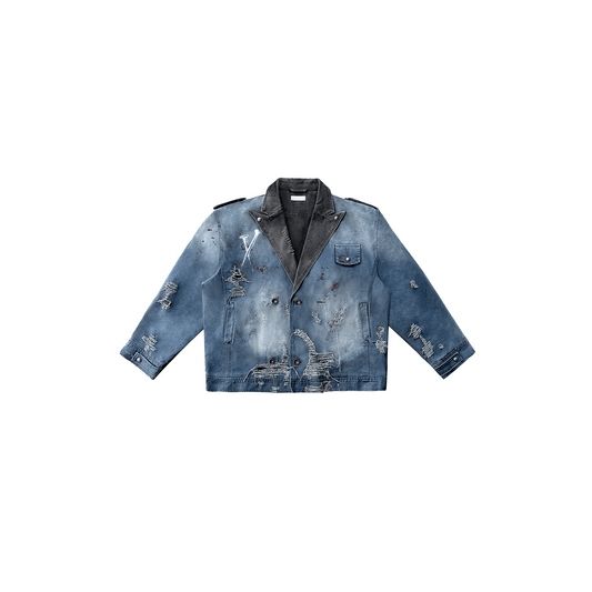 TECNINEGROUP Distressed Grunge Denim Jacket