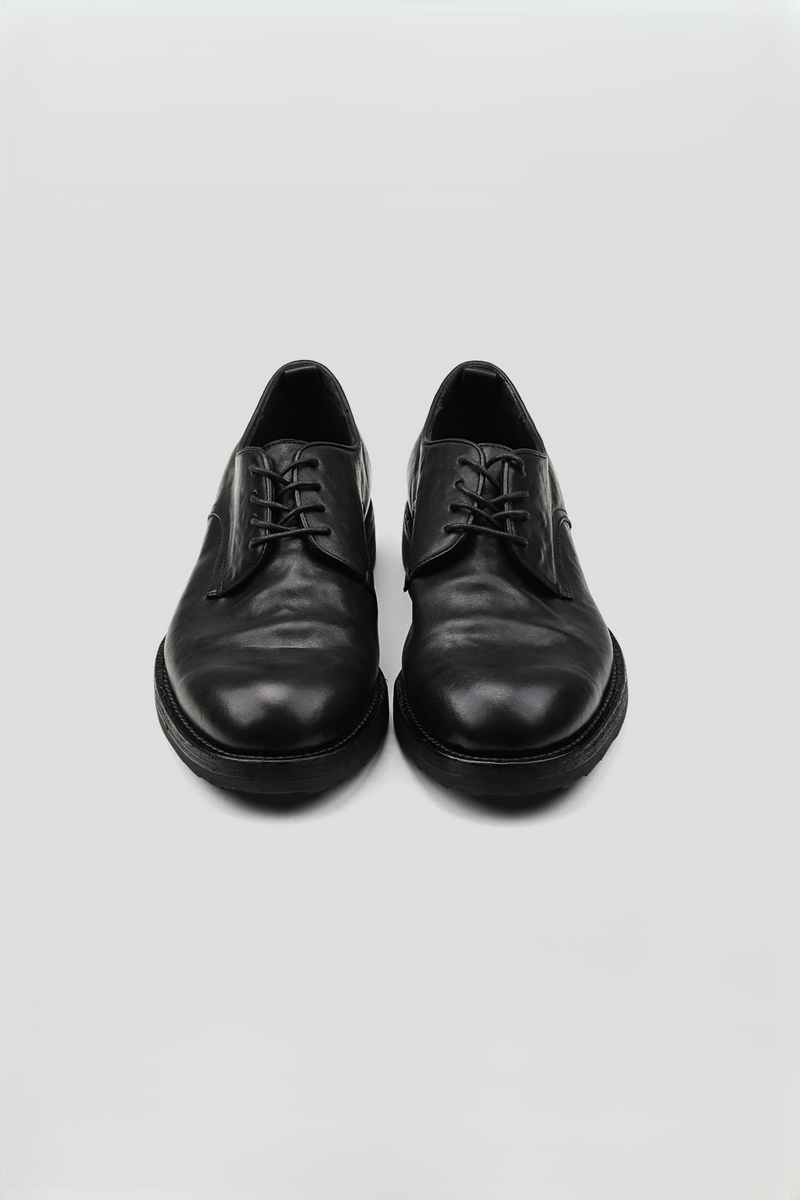 Wrinkled Pointed Derby Shoes