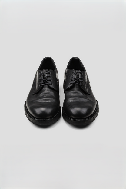Wrinkled Pointed Derby Shoes