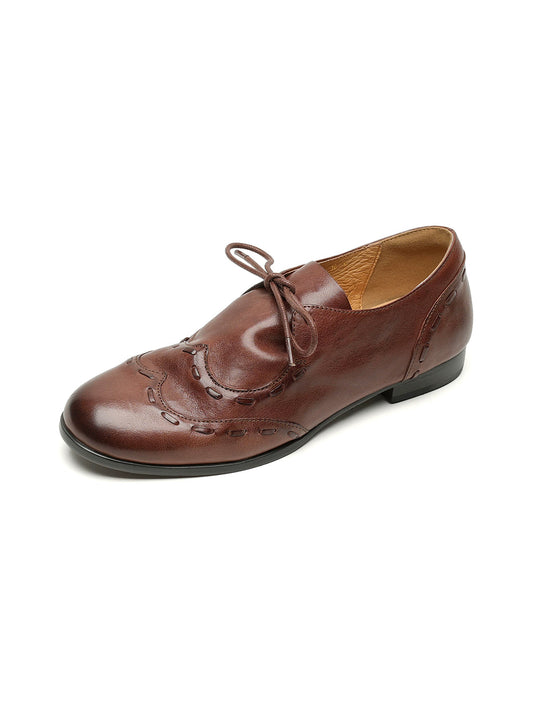 Leather Low-Profile Lace-Up Shoes