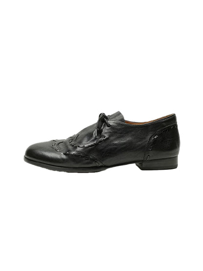 Leather Low-Profile Lace-Up Shoes