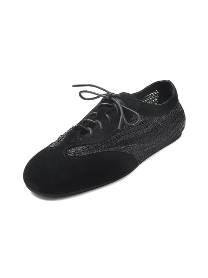 Woven Leather German Trainer Sneakers