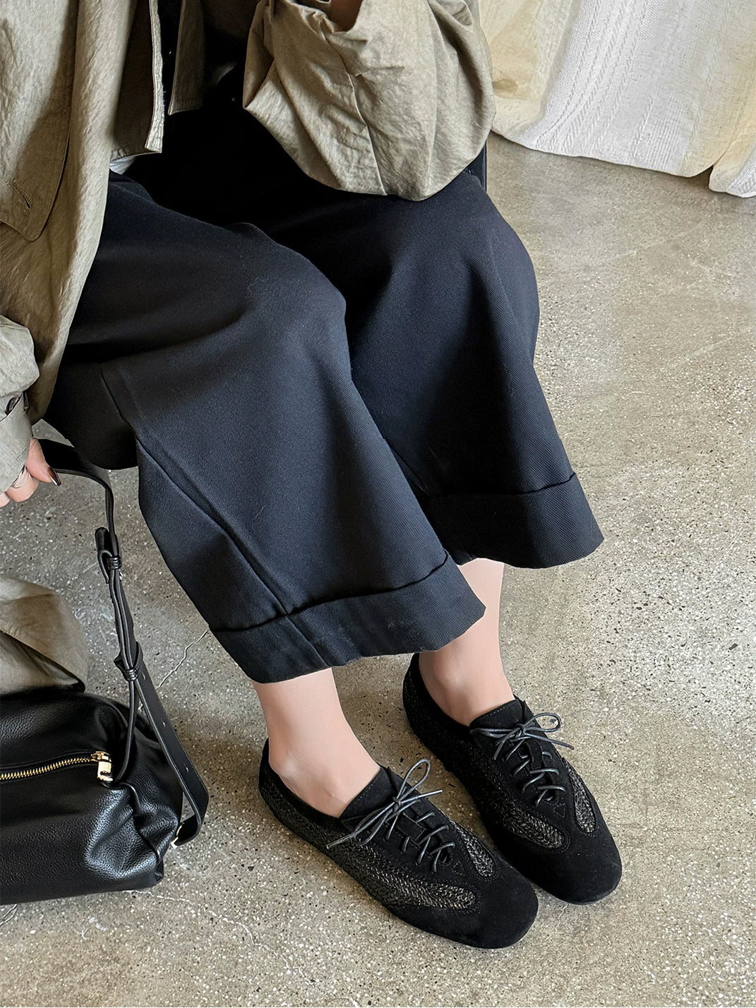 Woven Leather German Trainer Sneakers