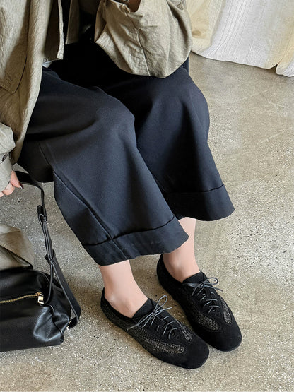 Woven Leather German Trainer Sneakers