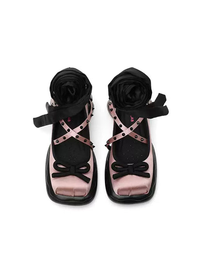 Bow-Strap Platform Mary Jane Shoes