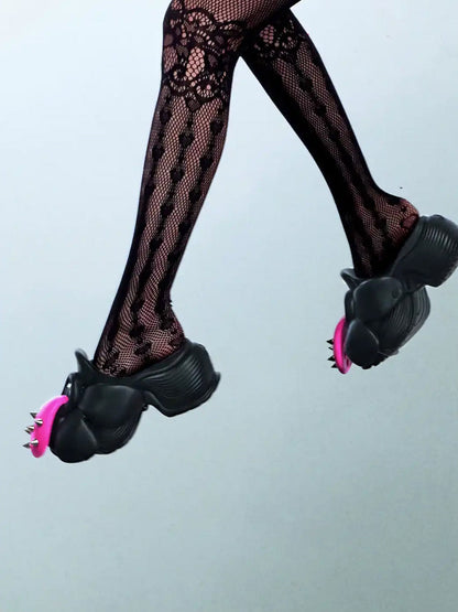 Sculpted Bloom Platform Slip-On Shoes